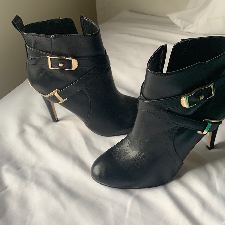 Black Leather Ankle Boots